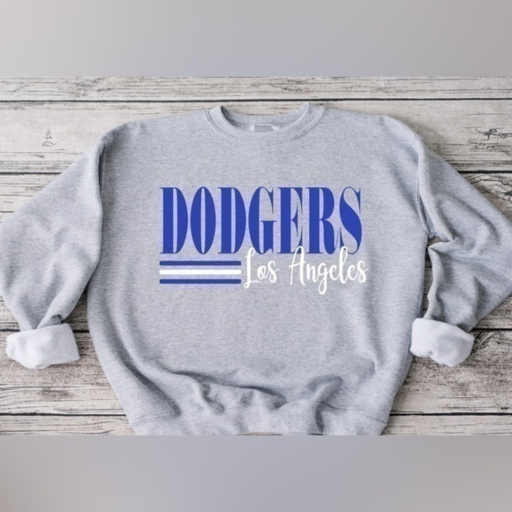 Dodgers Striped Crewneck